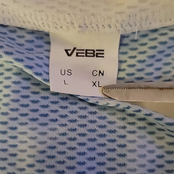 NEW! Women’s VEBE Sport 1/4 Zip Cycling Jersey Blue Top Athletic Bike Large - Picture 6 of 8